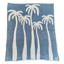 Load image into Gallery viewer, Dancing Palms Plush Throw - Chambray Blue
