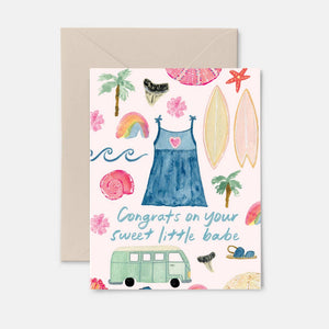 Beach Babe | New Baby Girl Greeting Card