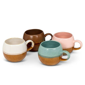 Ball Ceramic Mug - White/Brown