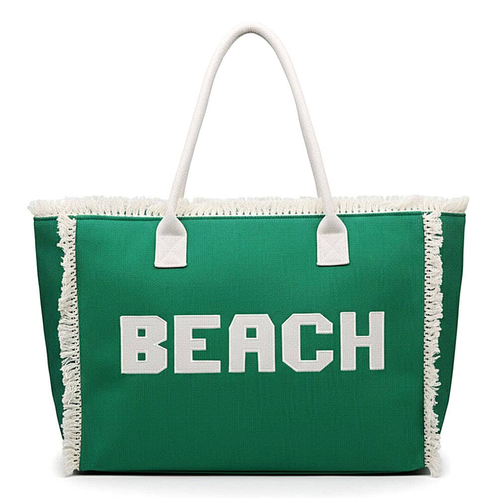 BEACH Shoulder Tote Bag: Green