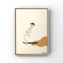 Load image into Gallery viewer, Skeleton Cowboy Skater Art Print
