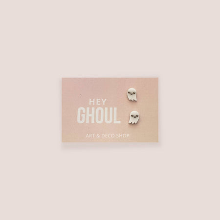 Hey Ghoul - Mini Ghost Halloween Stud Earrings