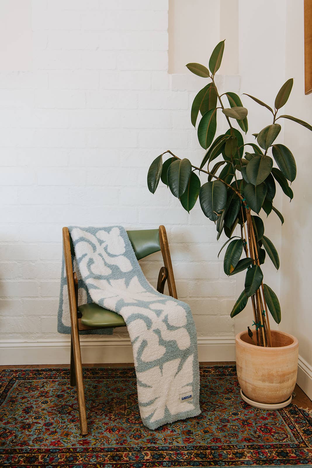 Lanai Plush Throw - Slate Blue
