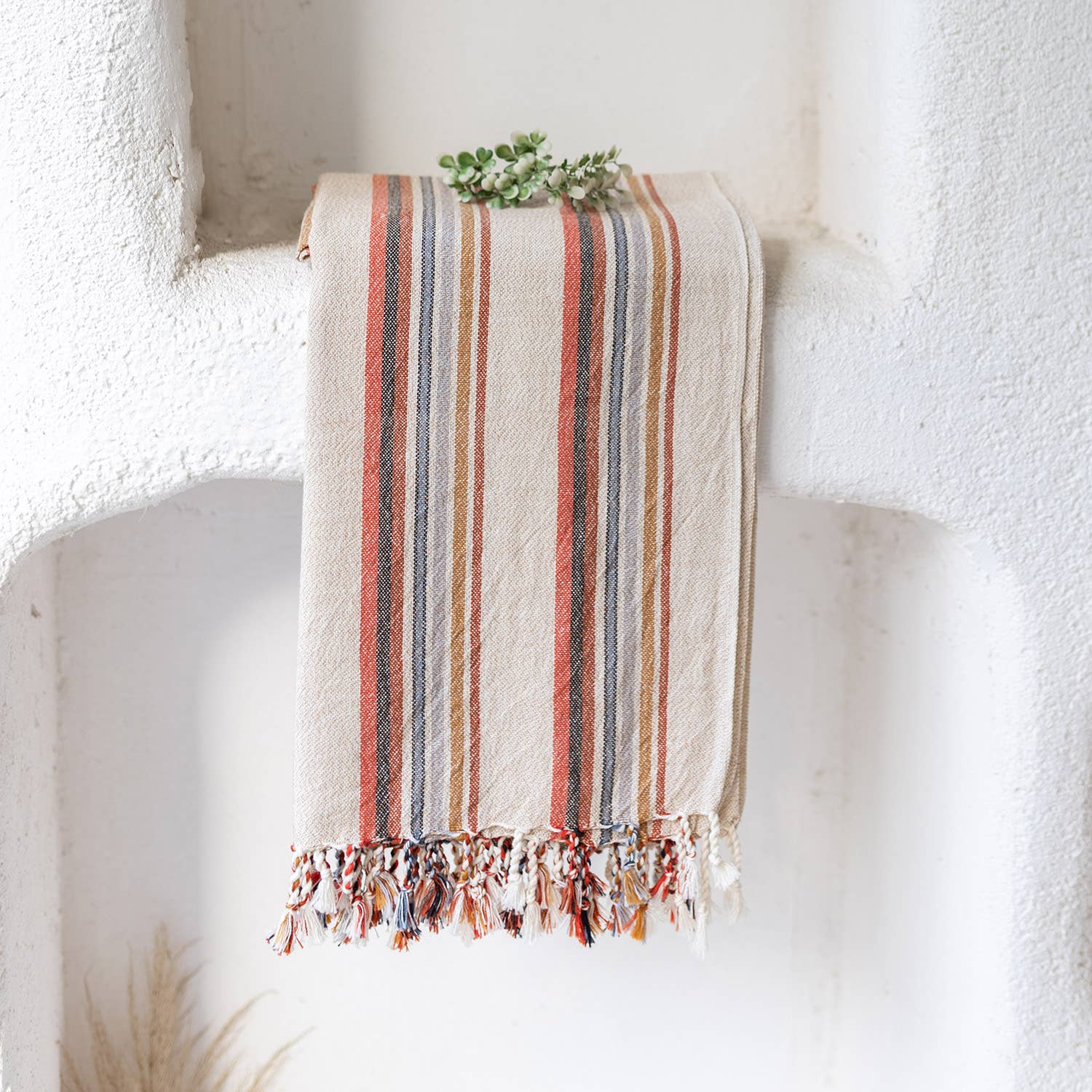 Earthy Striped Turkish Beach Towel
