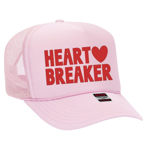 Heart Breaker Trucker hat: Red / Pink