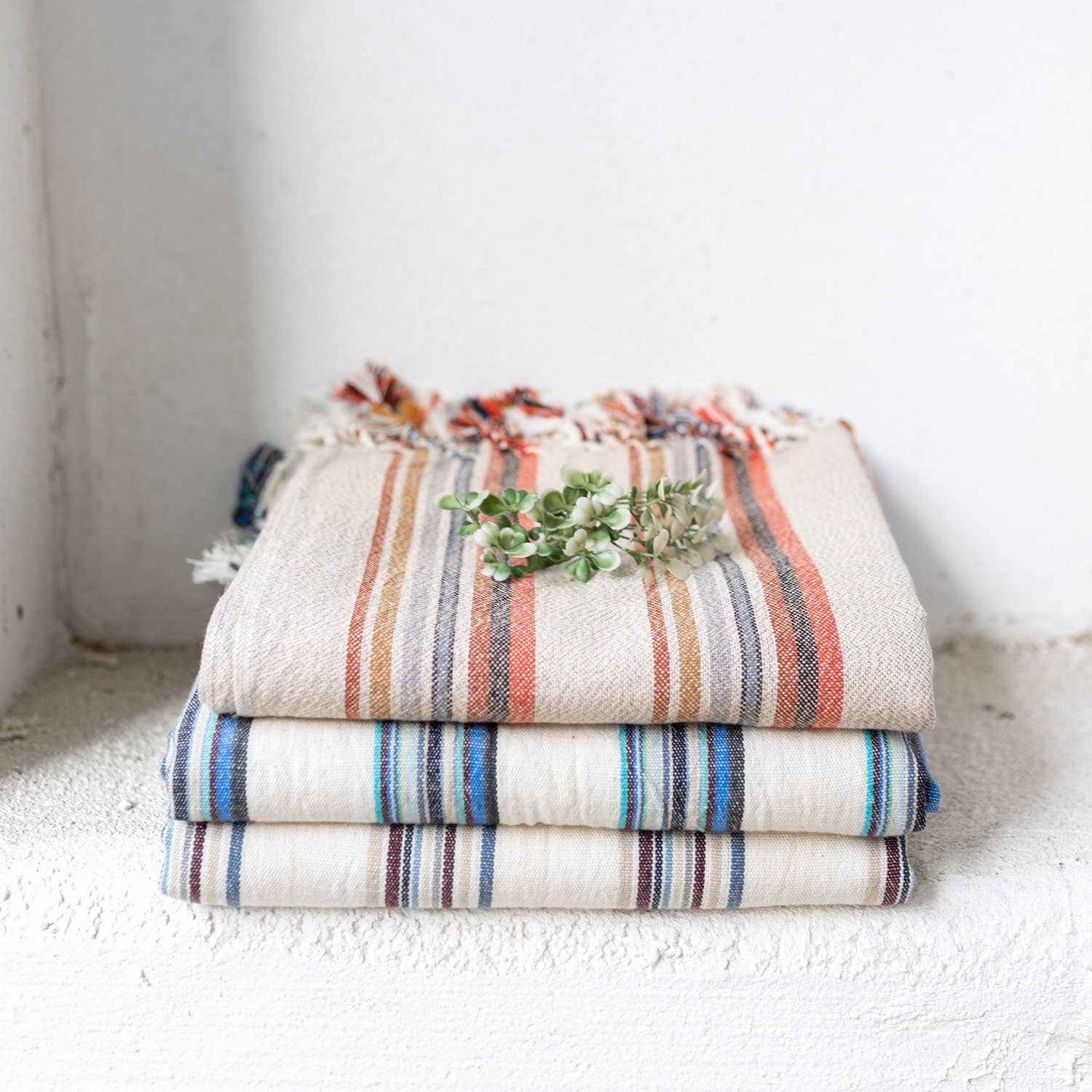 Earthy Striped Turkish Beach Towel