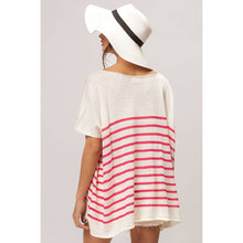 Load image into Gallery viewer, Stripe Dolman Sleeves Top: Fuchsia
