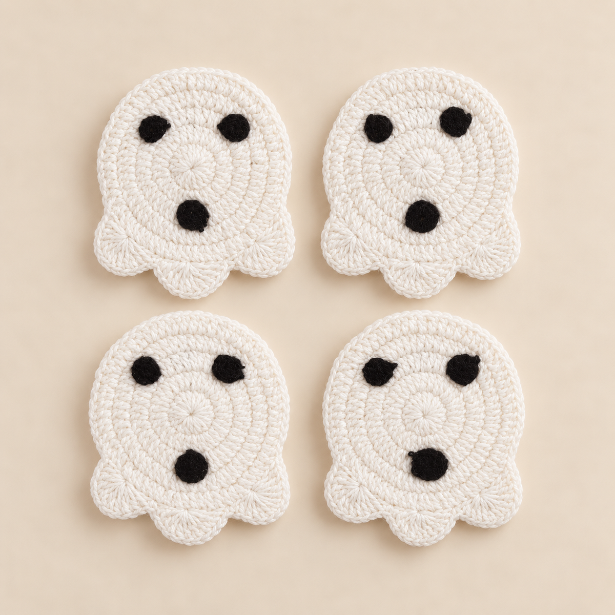 Crochet Ghost Coaster (Set of 4)