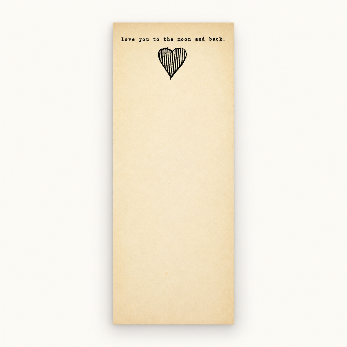 Heart To The Moon Skinny Notepad