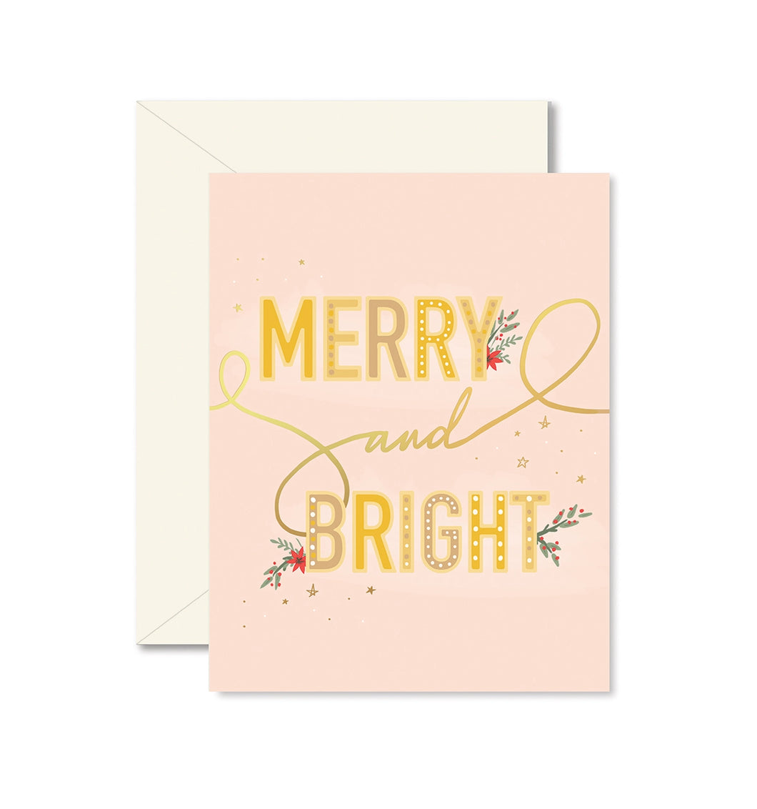 Merry + Bright Christmas Card - Ginger P. Designs