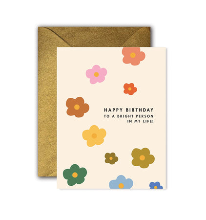 Mod Floral Bright Person Birthday Card