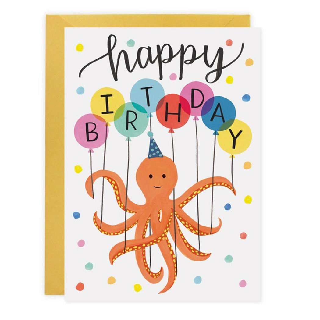 Octopus Balloons Card - LoveLight Paper