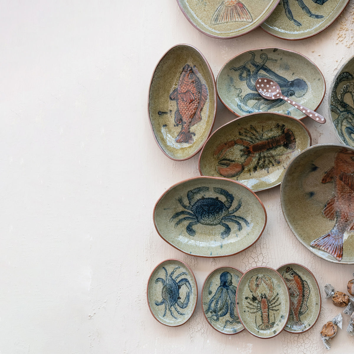 Sea Life Stoneware Dish