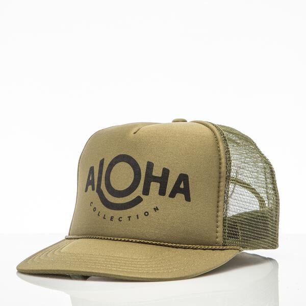 Aloha Trucker Hat : Khaki Green - Aloha Collection
