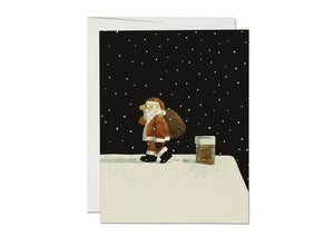 Up on the Housetop Santa Card - Red Cap Cards