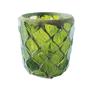 Recycled Glass Mosaic Votive Holder - Green