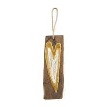 Load image into Gallery viewer, Gold Reclaimed Wood Ornament - Mud Pie
