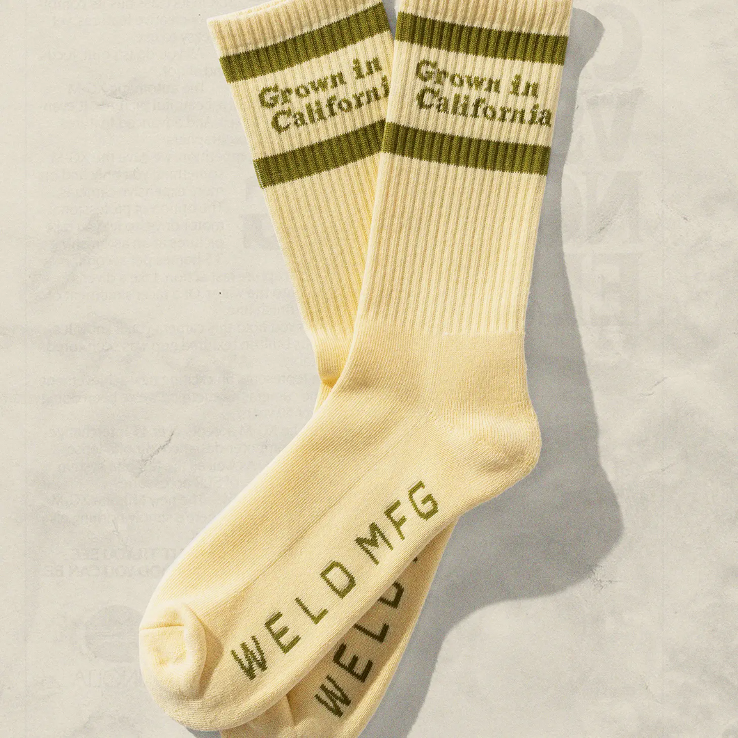 Grown in California Vintage Striped Crew Socks - Weld Mfg