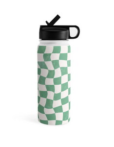Checkered Water Bottle (18 oz) - Deny Designs