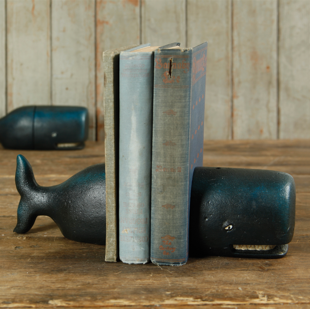 Cast Iron Whale Bookends - HomArt
