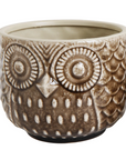 Stoneware Owl Pot