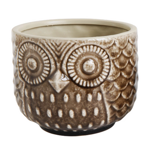 Stoneware Owl Pot - Creative Co Op
