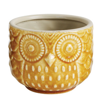 Load image into Gallery viewer, Stoneware Owl Pot - Creative Co Op
