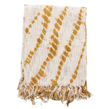 Load image into Gallery viewer, Mustard Tie Dyed Throw Blanket with Fringe - Creative Co Op
