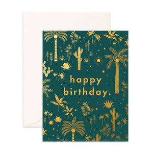 Birthday Desert Palms Jade Greeting Card