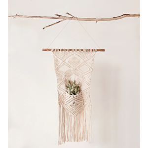Macrame Wall Hanging with Pocket - Creative Co Op