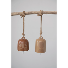 Load image into Gallery viewer, Rainbow and Sun Stoneware Wind Chime Bell - Creative Co Op
