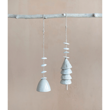 Load image into Gallery viewer, Hanging Stoneware Bell Wind Chime - Creative Co Op

