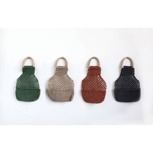 Load image into Gallery viewer, Woven Jute Tote Bag with Wood Handles
